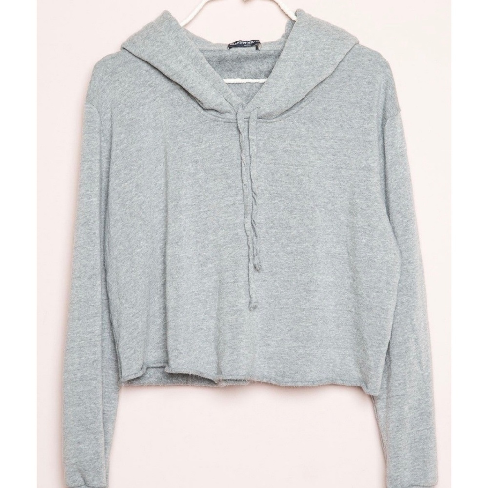 Brandy Melville Piper Grey Cropped Hoodie
